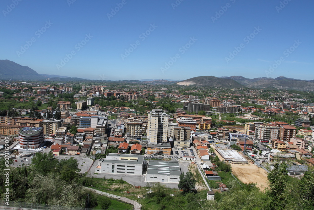 Obraz premium Frosinone, Italy - April 27, 2013: Panoramic photo of the center of the Ciociaria town, provincial capital