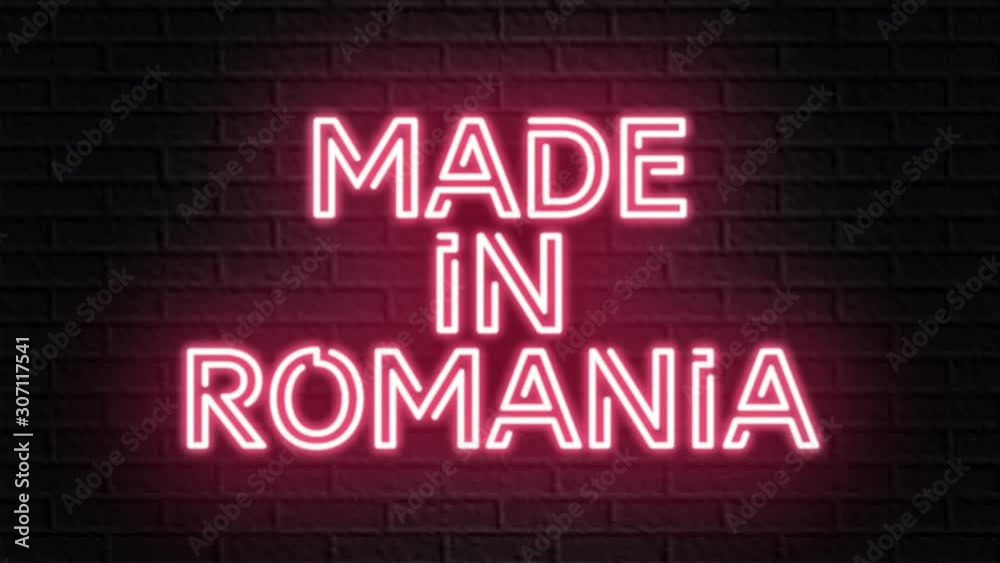 red neon video animation made in romania red neon video animation made in romania