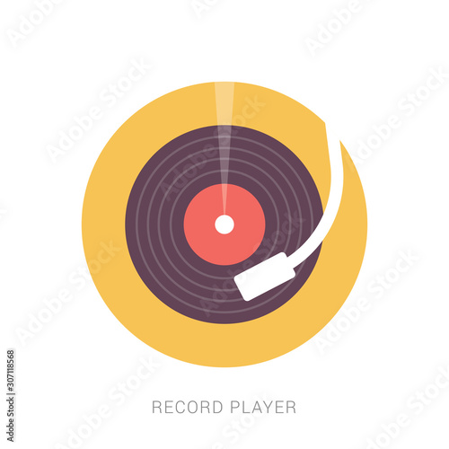 Retro turntable vinyl record player vector