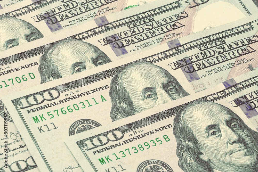 One Hundred Dollar Bills for Background. American Money in Cash, Business and Finance Concept. Lots of US Bank Notes Placed in a Row One Hundred Dollar Bills for Background. American Money in Cash, Business and Finance Concept. Lots of US Bank Notes Placed in a Row