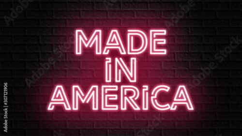 red neon video animation made in america