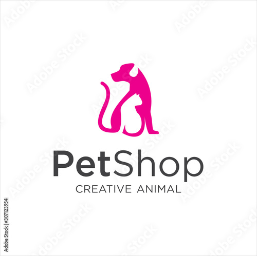 Pet Shop Logo Design Stock Illustrations  . Pet logo design . Dog cat logo . Animal Pet Care Logo . Vet logo, Pet Store . Pet Health Logo