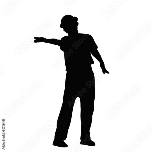 black silhouette of a dancing girl