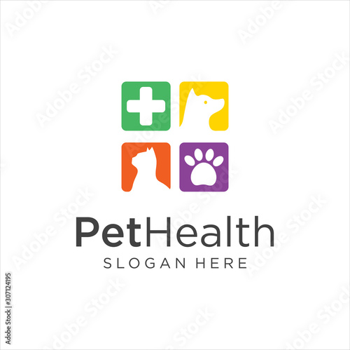 Pet Shop Logo Design Stock Illustrations  . Pet logo design . Dog cat logo . Animal Pet Care Logo . Vet logo, Pet Store . Pet Health Logo