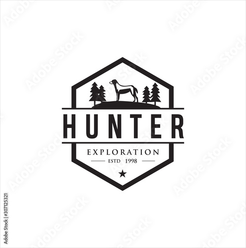 Dog Vintage Logo . Dog Logo .Animal logo illustration vintage vector 