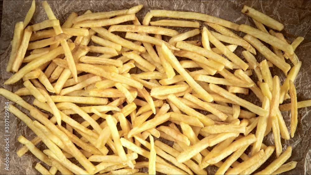 french fries, word chips, appearing on paper, stop motion animation french fries, word chips, appearing on paper, stop motion animation