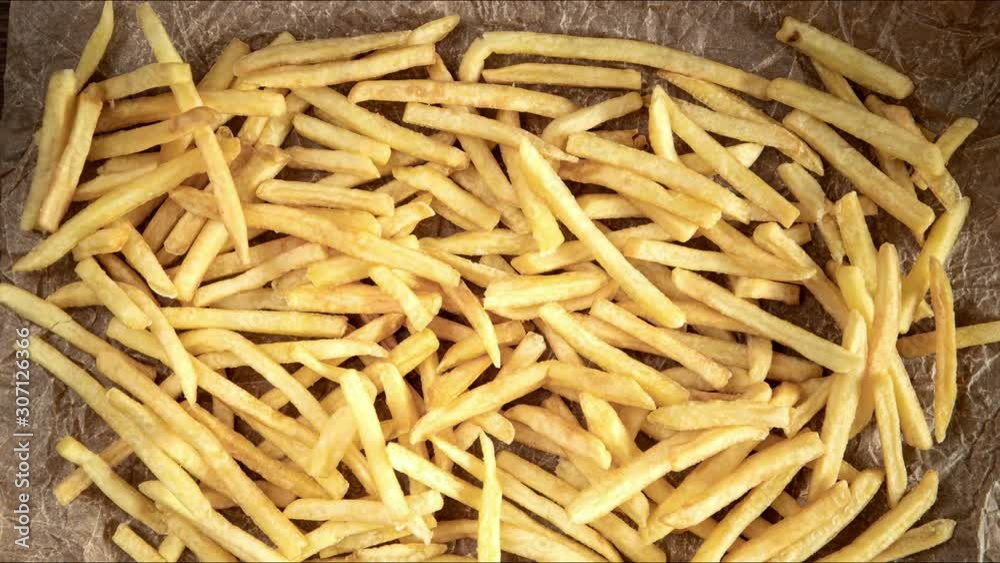 french fries, word, appearing on paper, stop motion animation french fries, word, appearing on paper, stop motion animation