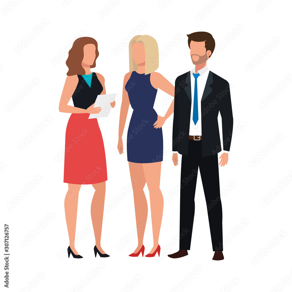 Fototapeta premium business people meeting avatar character vector illustration design