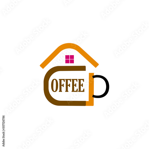 coffee house logo template in abstract style