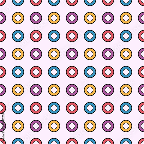 Seamless pattern with colorful rings. Vector abstract texture