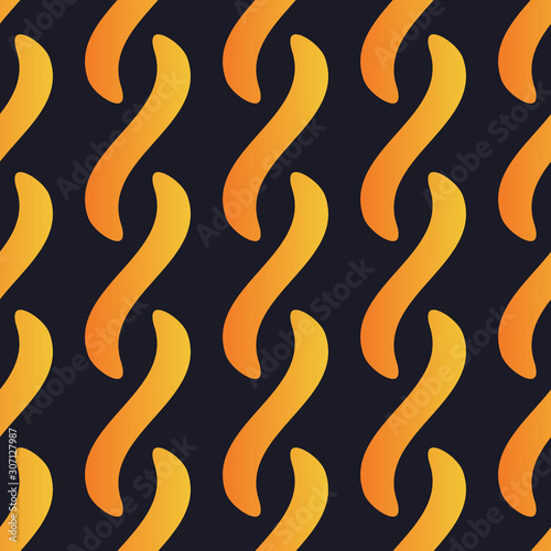 Seamless vector pattern with rounded orange abstract shapes