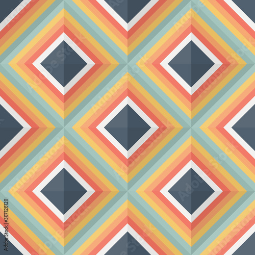 Seamless colorful pattern with rhombuses