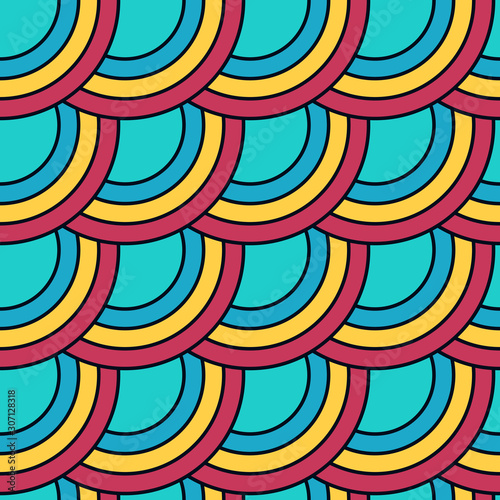 Seamless pattern with colorful circles. Vector texture