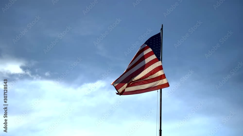 American flag waving in slow motion American flag waving in slow motion