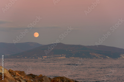 Moon over the seashore