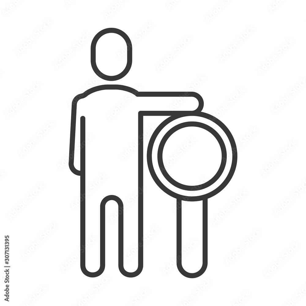 avatar businessman silhouette with magnifying glass avatar businessman silhouette with magnifying glass