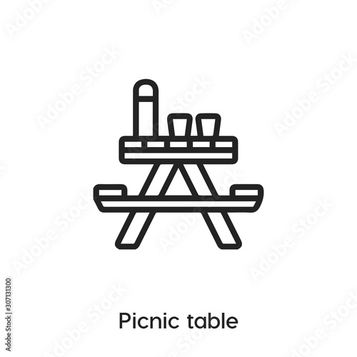 picnic table icon vector sign symbol