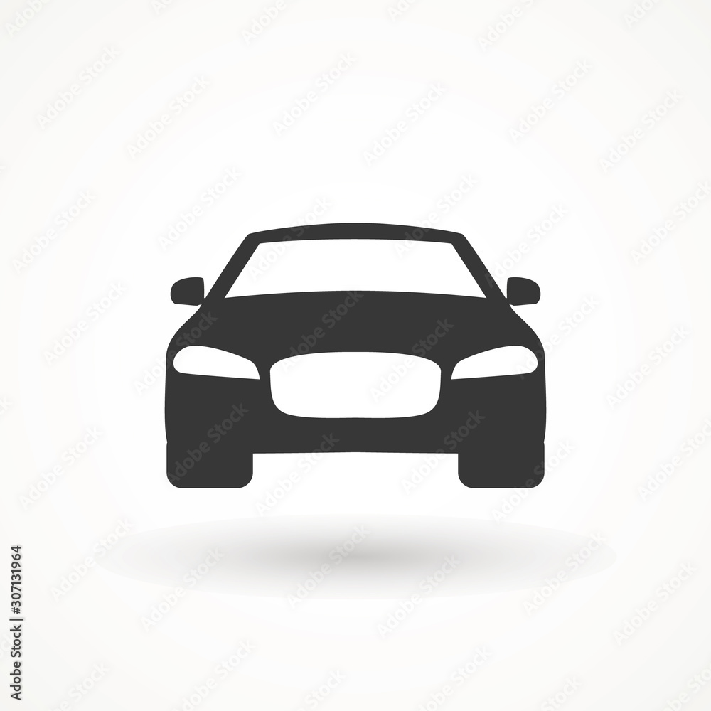 Car vector icon. Isolated simple view front logo illustration. Sign symbol.  Auto style car logo design with concept sports vehicle icon silhouette  Stock-Vektorgrafik