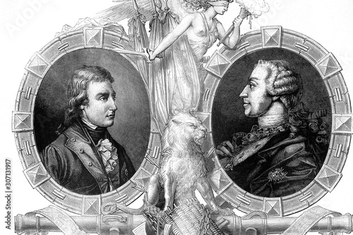 Quadro em tela Left: Frederick William II of Prussia