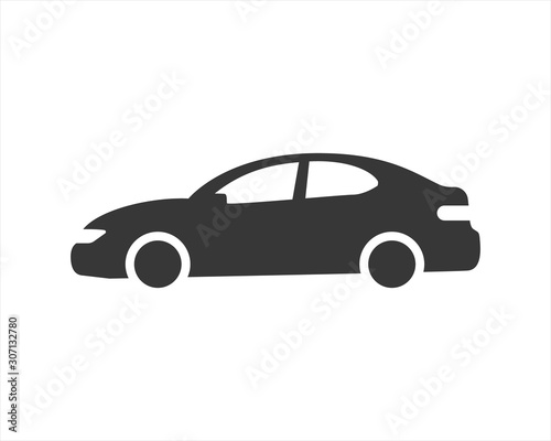 Car vector icon. Isolated simple front logo illustration. Sign symbol. Auto style car logo design with concept sports vehicle icon silhouette.