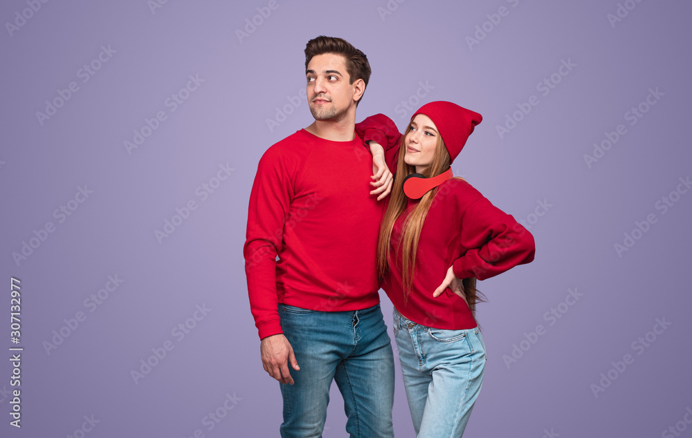Dreamy confident hipsters looking away Dreamy confident hipsters looking away