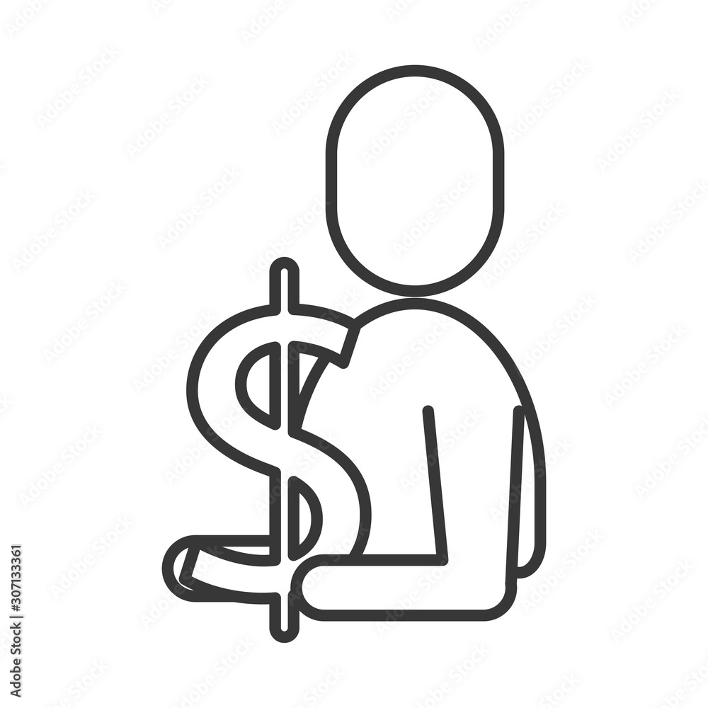 avatar businessman silhouette with money symbol avatar businessman silhouette with money symbol