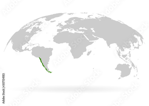 Territory of Chile. Planet Earth. The Earth, World Map on white background. Vector illustration. EPS 10