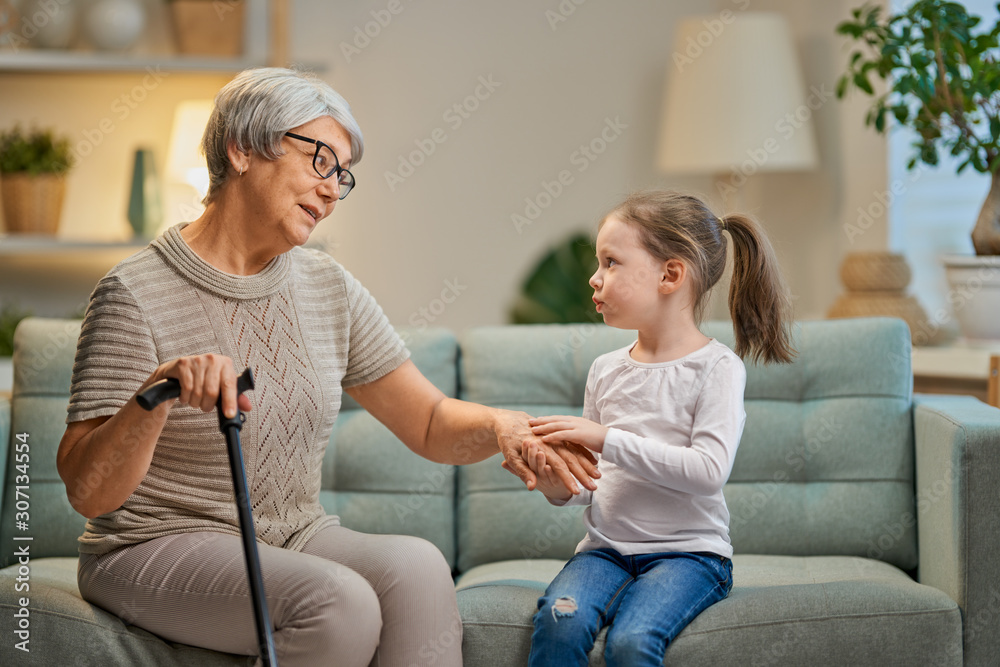 girl and her grandmother girl and her grandmother