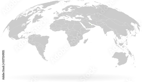 Territory of Qatar. Planet Earth. The Earth, World Map on white background. Vector illustration. EPS 10