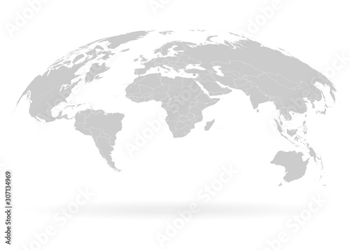 Territory of Cyprus Island. Planet Earth. The Earth, World Map on white background. Vector illustration. EPS 10