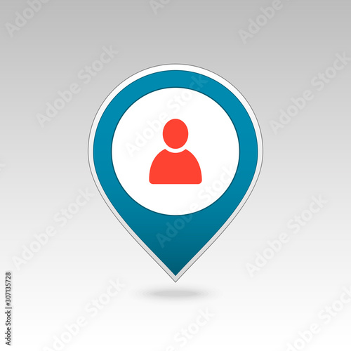 Location people pin map icon. Map pointer