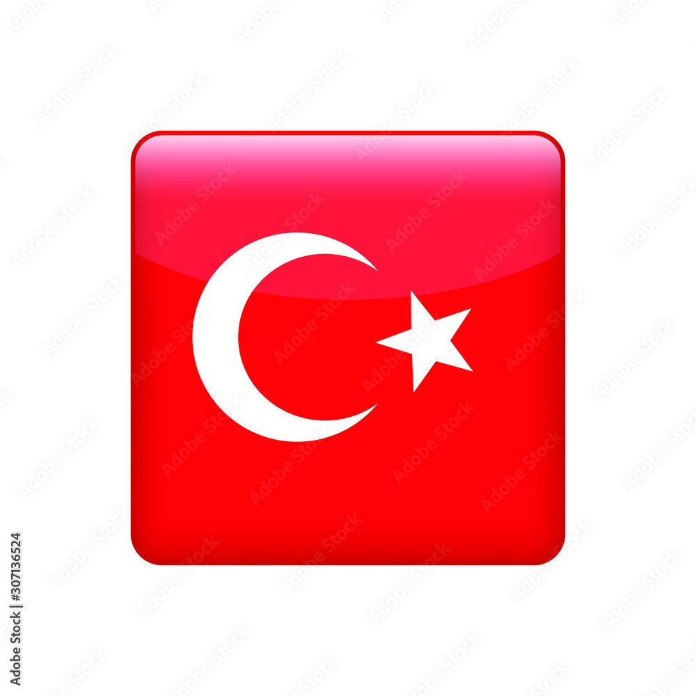 Obraz premium Turkey flag. Simple vector Turkey square flag