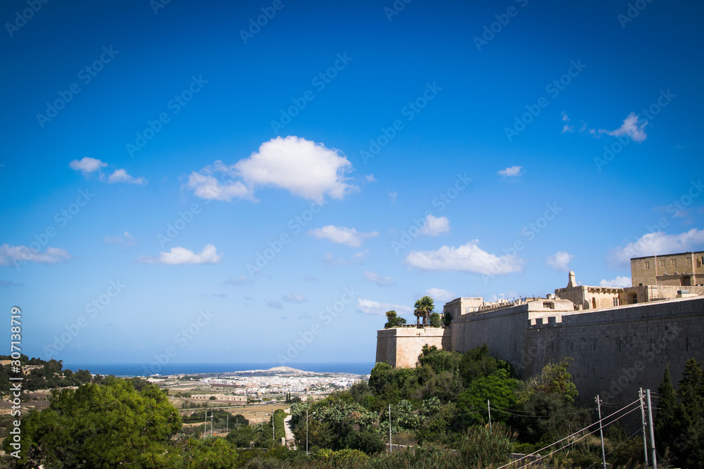 View from the old capital of Malta, Mdina