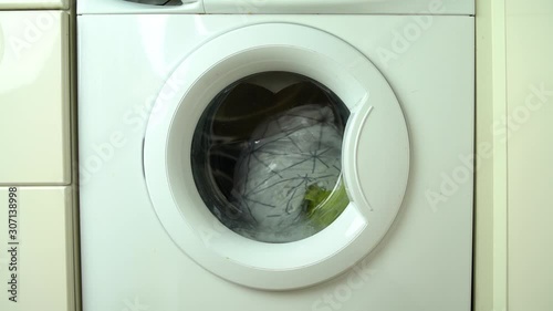 Slow motion of washing machine