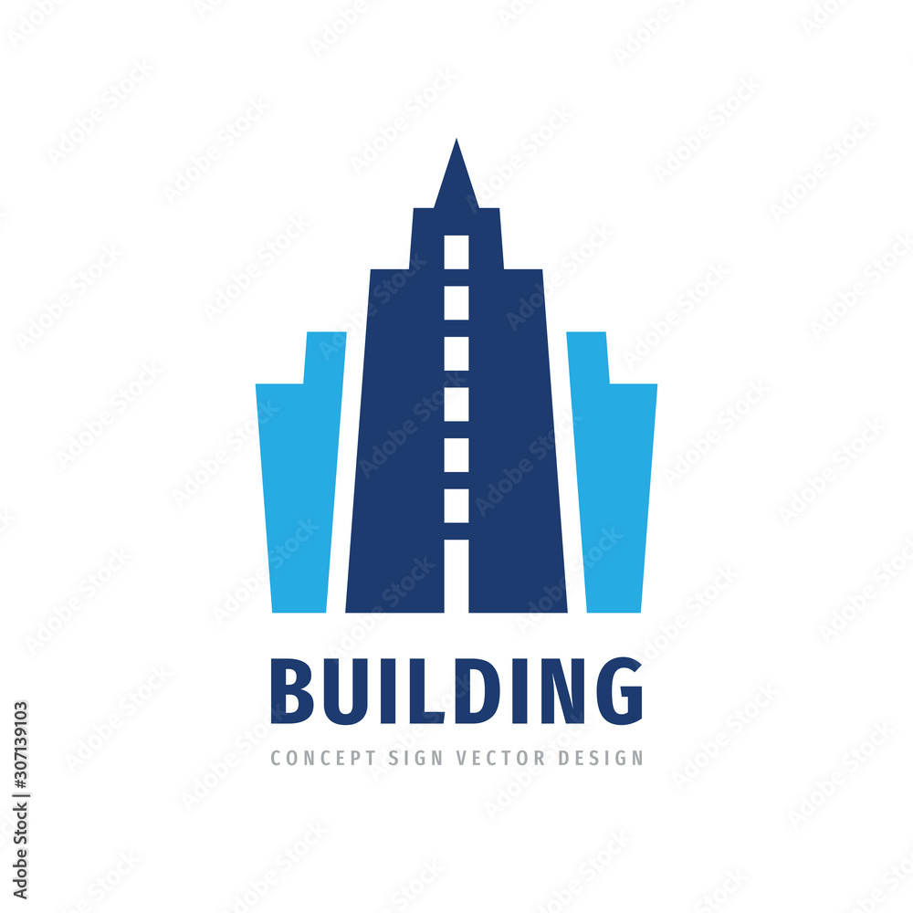 Building concept logo design. Build house icon. Architecture city vector sign.