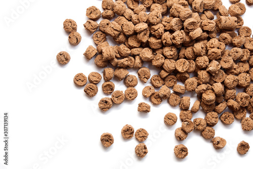 Canvas Print Cubes of freeze dried beef liver treats for dogs and cats.
