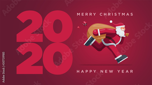 Santa Claus running year 2020