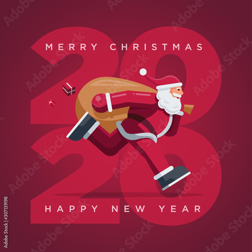 Santa Claus running year 2020