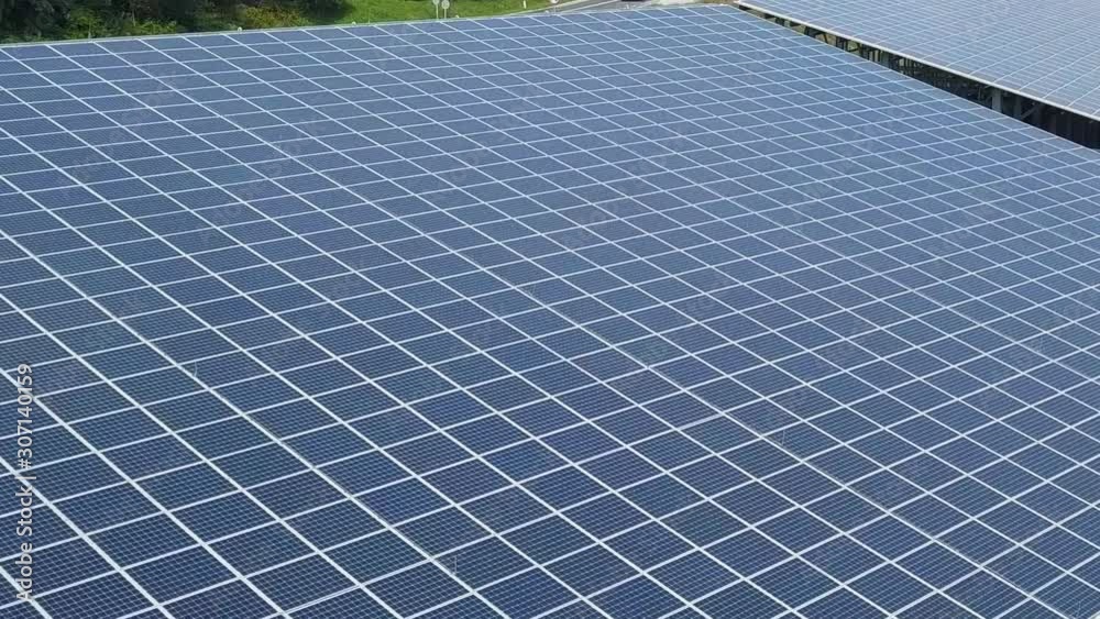 Photovoltaic modules mounted on photovoltaic plants, aerial shot Photovoltaic modules mounted on photovoltaic plants, aerial shot