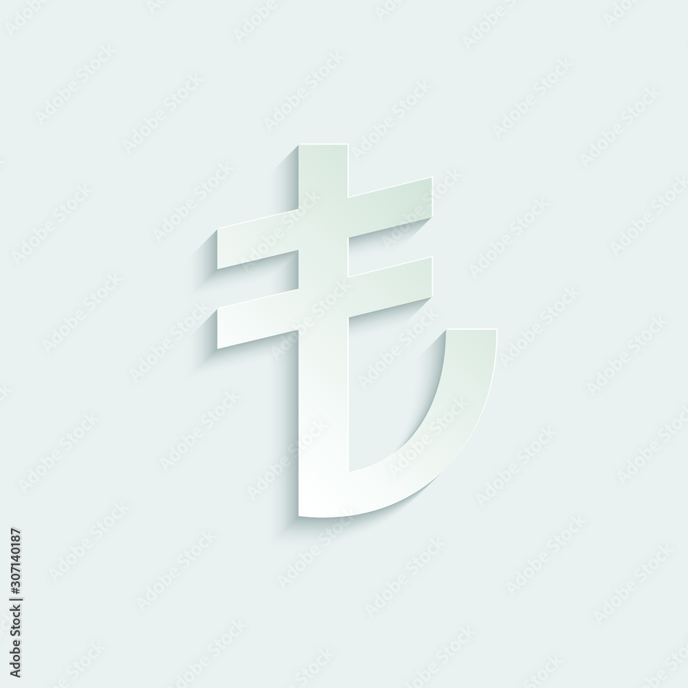 Obraz premium paper Turkish lira icon. Turkish lira sign. vector 