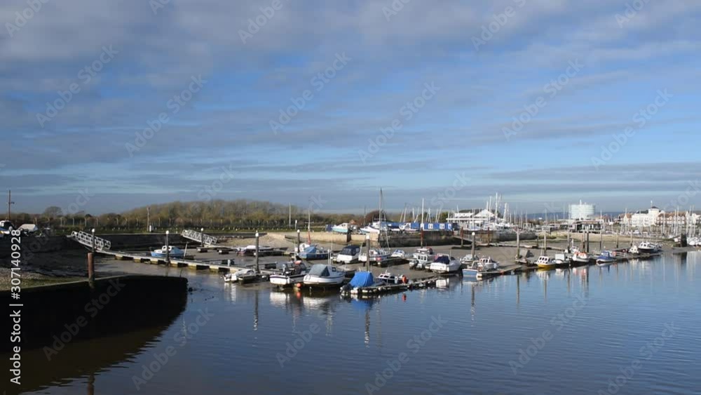 View of the River Arun in Littlehampton on a beautiful clear winters day. View of the River Arun in Littlehampton on a beautiful clear winters day.