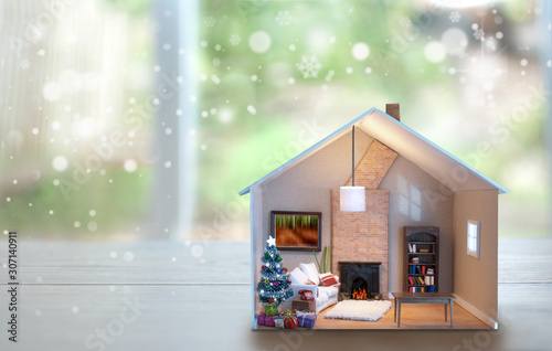 Christmas day home setting