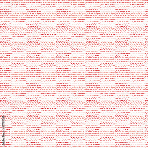 Thread seamless pattern. Soft texture background. Wavy horisontal lines pattern.