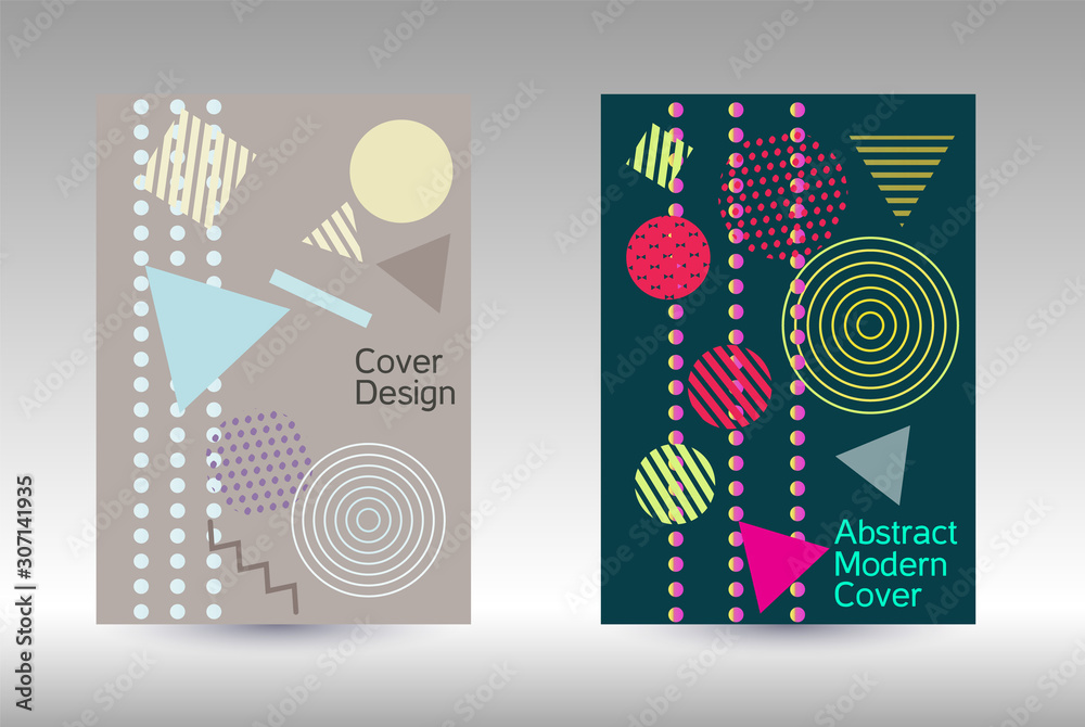 Fototapeta premium Memphis cover design.