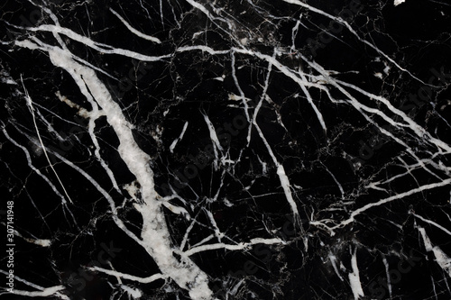 White patterned detailed of black marble pattern (Marquina) texture for interior, product design. abstract dark background.