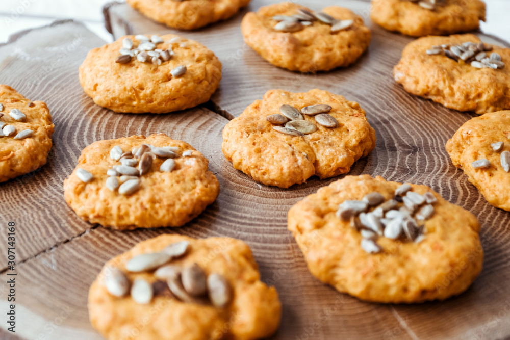 Carrot Vegan Cookies. Natural sprouting homemade food. Carrot Vegan Cookies. Natural sprouting homemade food.