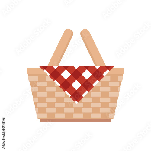 basket wicker picnic isolated icon vector illustration design