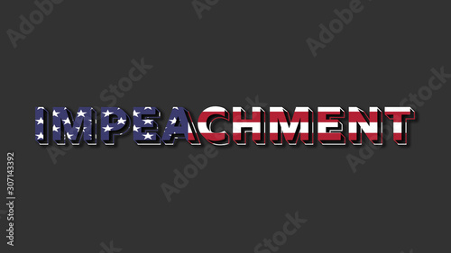Photo Impeachment word with US flag background