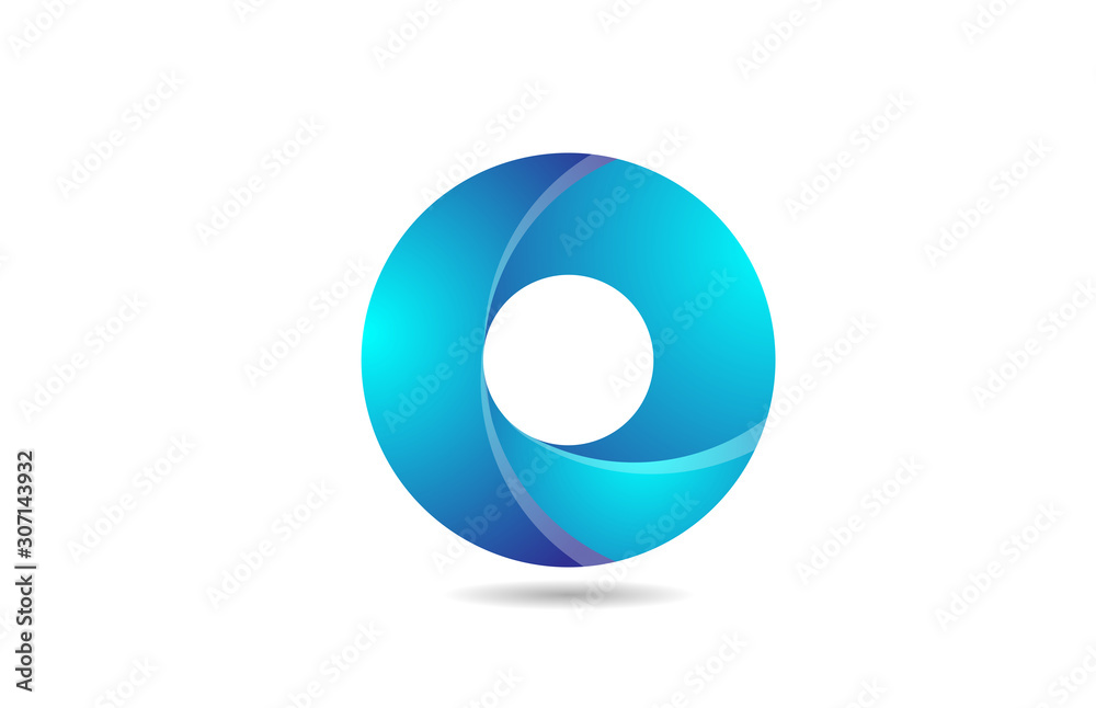 blue gradient logo o alphabet letter design icon for company blue gradient logo o alphabet letter design icon for company