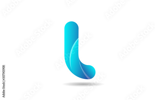 blue gradient logo l alphabet letter design icon for company